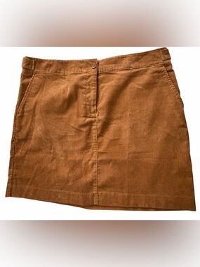 Talbots Corduroy Mini Skirt in Rusty Camel Brown, Size 16WP